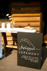 wedding welcome signage laser on wood Sacramento