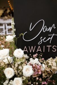 wedding welcome sign laser on wood Sacramento