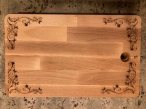 Cutting Board Floral laser on wood Sacramento