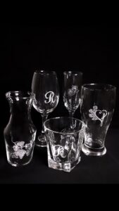 Glass Etching laser wedding birthday special occasion barware gifts Sacramento