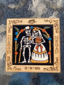 Wedding Trivets laser wood tile Sacramento